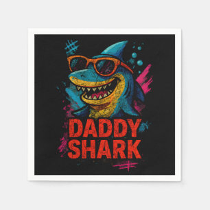 Serviette En Papier Daddy Shark Fêtes des pères cadeaux