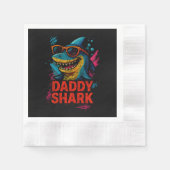 Serviette En Papier Daddy Shark Fêtes des pères cadeaux (Devant)