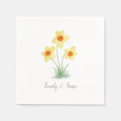 Serviette En Papier Daffodil Flower Custom Wedding Monogram  (Devant)