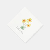 Serviette En Papier Daffodil Flower Custom Wedding Monogram  (Coin)