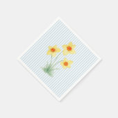 Serviette En Papier Daffodil Spring Flower Custom Wedding Blue Stripe (Coin)
