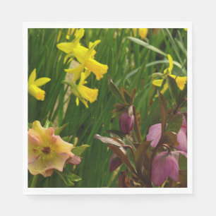 Serviette En Papier Daffodiles et carême Rose coloré Floral