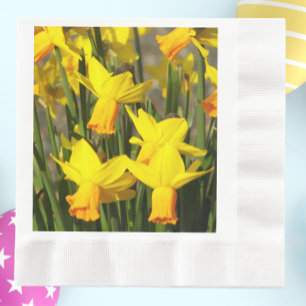 Serviette En Papier Daffodiles jaunes printaniers Floral