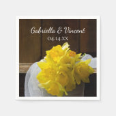 Serviette En Papier Daffodils rustiques Grange Bois Pays Printemps Mar (Devant)