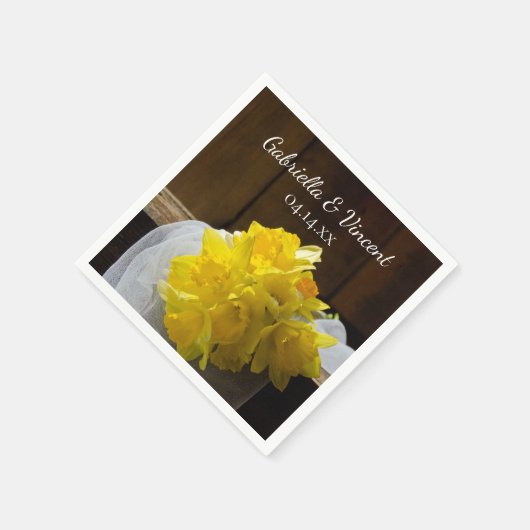 Serviette En Papier Daffodils rustiques Grange Bois Pays Printemps Mar (Coin)