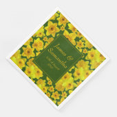 Serviette En Papier Daffodique de printemps jaune - Mariage (Coin)