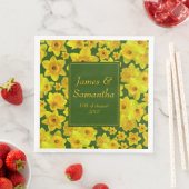 Serviette En Papier Daffodique de printemps jaune - Mariage (En situation)