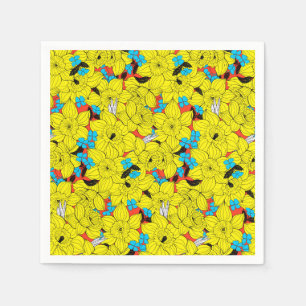 Serviette En Papier Daffodiques motif floral printanier