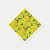 Serviette En Papier Daffodiques motif floral printanier (Coin)