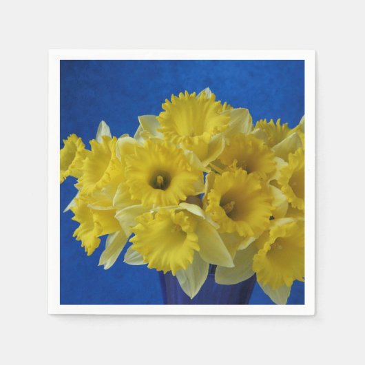 Serviette En Papier Daffodiques sur bleu (Devant)