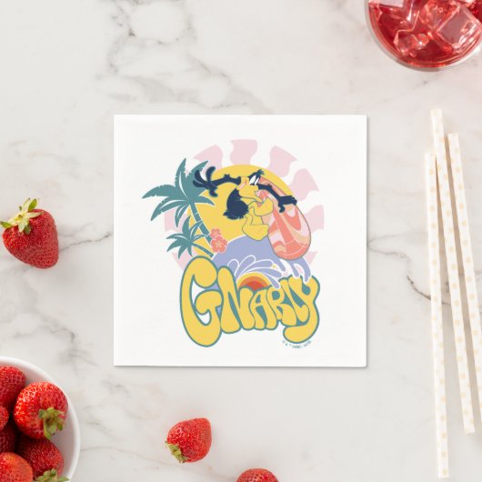 Serviette En Papier DAFFY DUCK™ Surf - Gnarly (En situation)