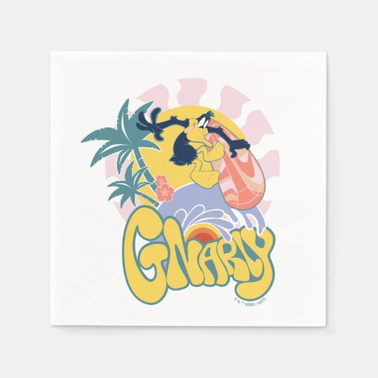 Serviette En Papier DAFFY DUCK™ Surf - Gnarly (Devant)