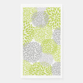Serviette En Papier Dahlia Bouquet - gris chartreuse (Devant)