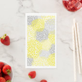 Serviette En Papier Dahlia Bouquet - gris jaune (En situation)