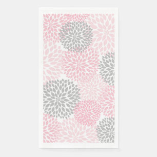 Serviette En Papier Dahlia Bouquet - Papier gris rose Serviettes d'hôt