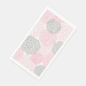 Serviette En Papier Dahlia Bouquet - Papier gris rose Serviettes d'hôt (Coin)