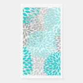Serviette En Papier Dahlia Bouquet - Papier gris turquoise Serviettes  (Devant)
