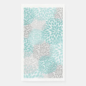 Serviette En Papier Dahlia Bouquet - Papier gris turquoise Serviettes  (Devant)