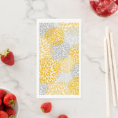 Serviette En Papier Dahlia Bouquet - Papier jaune moutarde serviettes  (En situation)