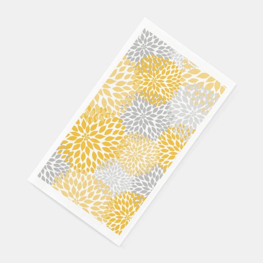 Serviette En Papier Dahlia Bouquet - Papier jaune moutarde serviettes  (Coin)