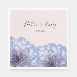 Serviette En Papier Dahlia fleurs lilas bleu bleu rose floral