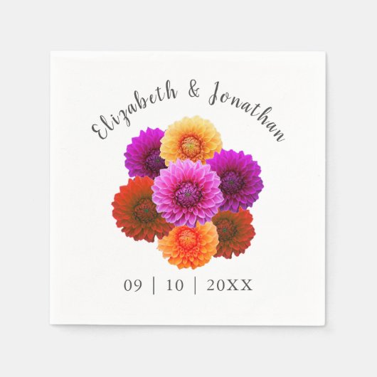 Serviette En Papier Dahlia Mariage d'automne (Devant)
