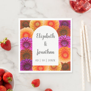 Serviette En Papier Dahlia Mariage d'automne