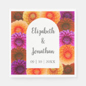 Serviette En Papier Dahlia Mariage d'automne (Devant)