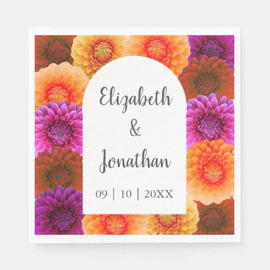 Serviette En Papier Dahlia Mariage d'automne (Devant)