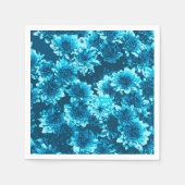 Serviette En Papier Dahlia Motif graphique moderne, Indigo Blue (Devant)