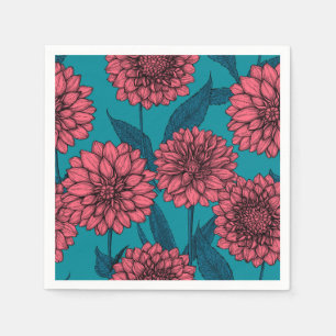 Serviette En Papier Dahlias