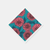 Serviette En Papier Dahlias (Coin)