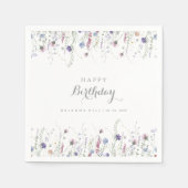 Serviette En Papier Dainty colorée Fleurs sauvages Anniversaire Fête (Devant)