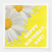 Serviette En Papier Daisies & Bébé Respiration Personnalisable Jaune c (Devant)