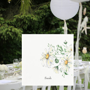 Serviette En Papier Daisies blanches personnalisées Douche Cocktail