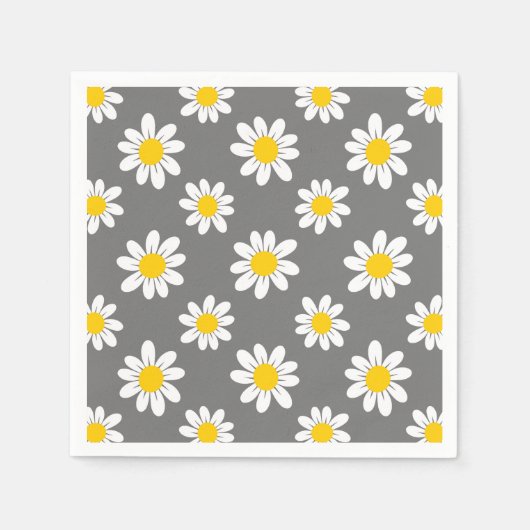 Serviette En Papier Daisies de White Yellow (Devant)