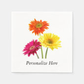 Serviette En Papier Daisies Gerbera Nature (Devant)