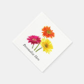 Serviette En Papier Daisies Gerbera Nature (Coin)