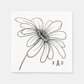Serviette En Papier Daisy à la main Monogram Cocktail blanc serviettes (Devant)