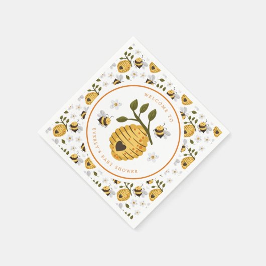 Serviette En Papier Daisy Beehive Bumblebee Bee Baby shower (Coin)