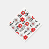Serviette En Papier Daisy dooda en rouge et noir (Coin)