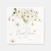 Serviette En Papier Daisy Élégant Fleur des Champs Mariage Moderne (Devant)