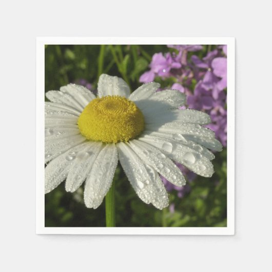 Serviette En Papier Daisy et lilas d'été botanique (Devant)