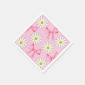 Serviette En Papier Daisy Flower and Bow Napkin (Coin)