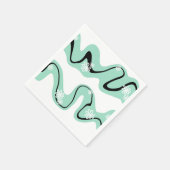 Serviette En Papier Daisy Groove en vert, noir et blanc (Coin)