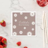 Serviette En Papier Daisy Invitation d'anniversaire (En situation)