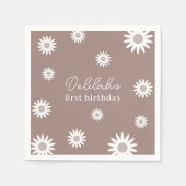 Serviette En Papier Daisy Invitation d'anniversaire (Devant)