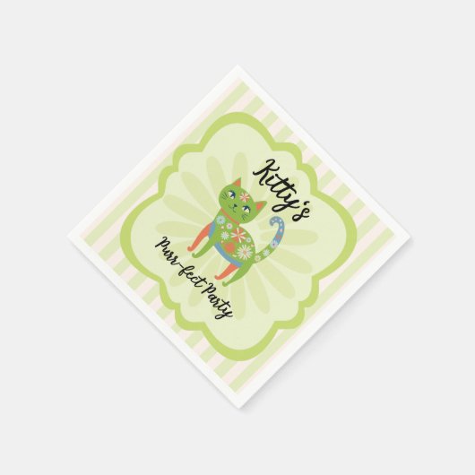 Serviette En Papier Daisy Kitty Visage Purr-fect fête d'anniversaire (Coin)