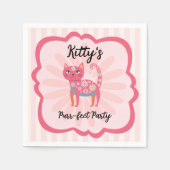 Serviette En Papier Daisy Kitty Visage Purr-fect fête d'anniversaire (Devant)