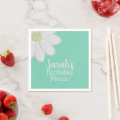 Serviette En Papier Daisy Mint Green Anniversaire Pique-nique serviett (En situation)